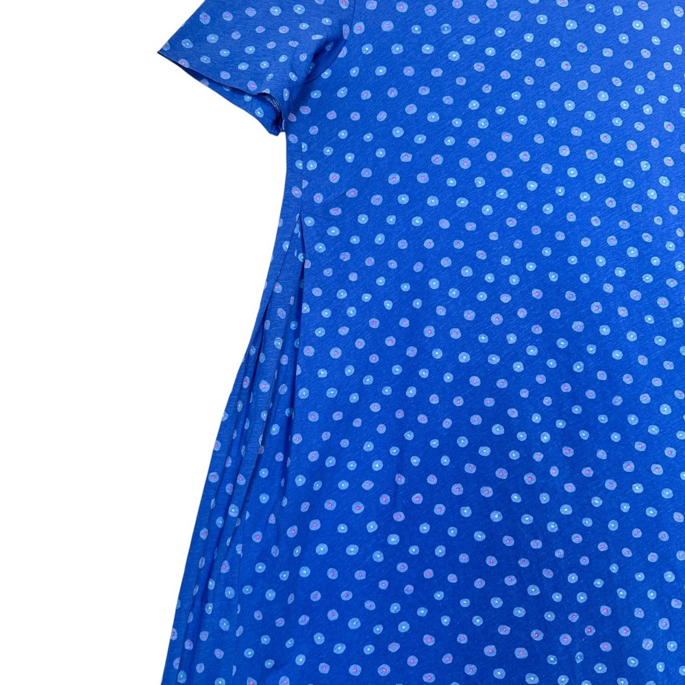Gudrun Sjoden Dress Midi M Slub Organic Cotton A-Line Pockets Dot Blue Lagenlook - Picture 14 of 15